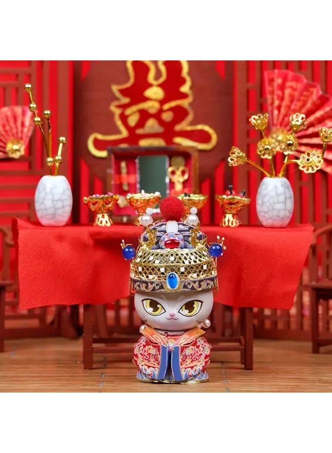 Love Cat 3D Metal Puzzle DIY Traditional Chinese Style Decoration Red Blue Gold Ornaments - Image 5